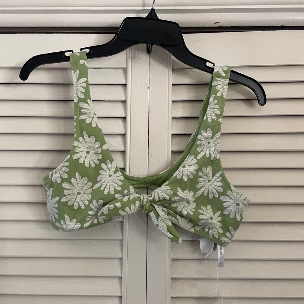 Daisy Print Green Cupshe Bikini Top